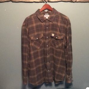 Carhartt Relaxed Fit Plaid Pearl Snap Flannel XL